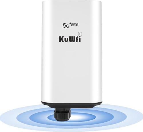 5G Router, SA/NSA 2.5 Gbps 5G Modem, KuWFi 5G NR AX3000 Router, IP66 ODU 5G CPE Router mit SIM-Kartensteckplatz,Gigabit VPN Router mit 48V POE, PPTP/ L2TP/ DDNS, 32 Benutzer, Secure RV Internet