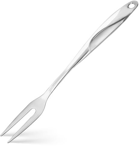HANSGO Carving Fork for Meat, 14.6 Two-Prong Stainless Steel Meat Fork with Long Handle, Grilling Forks for Cooking Barbecue, Turkey, Steak