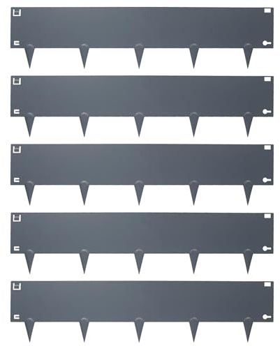Harbour Housewares 5M Lawn Edging Border - 16cm Face Height - Anthracite - Galvanised Steel Garden Border Edging Flexible Grass Landscaping Pathway Edge Strip