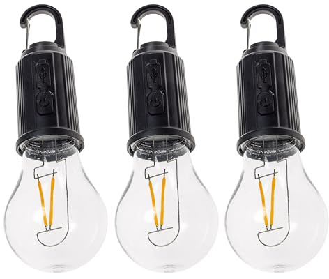 ChiliTec Led Lampe mit Akku 3 Stück Haken Karabiner Batterie aufladbar dimmbar 3000k Warmweiß Hängelampe Beleuchtung für Zelt Camping Balkon Terrasse