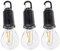 ChiliTec Led Lampe mit Akku 3 Stück Haken Karabiner Batterie aufladbar dimmbar 3000k Warmweiß Hängelampe Beleuchtung für Zelt Camping Balkon Terrasse