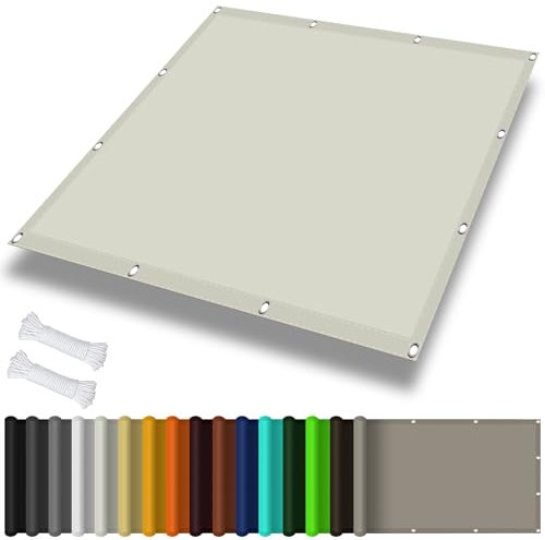 Sonnensegel Nach Maß mit ösen 0.9 x 3 m, Wasserdicht 98% UV Schutz Sonnensegel Quadratisch inkl Befestigungsseile für Garten Terrasse, Elfenbein