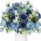 Floweroyal 4 Bündel Pfingstrose Künstliche Blumen Blaugrün Blumen Seidenpfingstrosen Blumensträuße für Hochzeit Partei Tischaufsätze Blumenarrangement Heim Küche Dekor