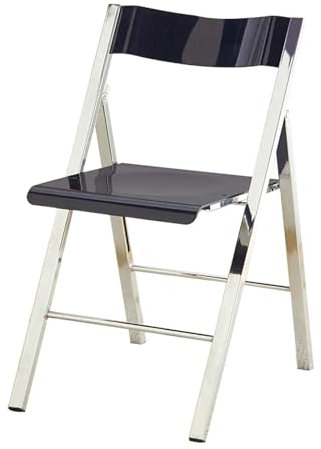 WRYsqbhjyb Tragbare Klappstühle, Moderner, Einfacher Klappstuhl, Verdickter Acryl-Klappstuhl für Büro, Zuhause, Restaurant, Hochzeit(Black)
