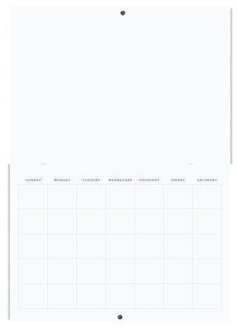 Reskid Blank Scrapbook Wall Calendar - 5-Pack - Cardstock Cover - Undated, 12 x 9 Closed, 18 Open Size, Large Bookstore-Quality, Stapled Hanging Monthly Calendar for Kitchen & Office - Premium DIY Creative Organizer, Art Gallery, and Planner with Generous Space for Your Imagination