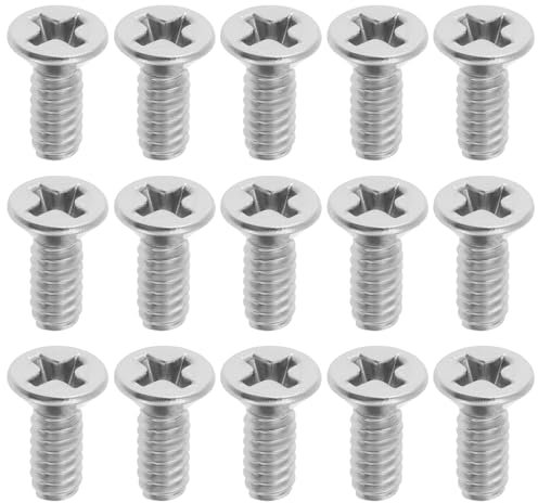 Create idea 50 Pièces 6/32-3/8 Pouces Vis à Tête Cylindrique Petites Vis à Tête Fraisée A2 Vis à Tête Fraisée à Empreinte Cruciforme Compatible avec MXR Boîte à pédales