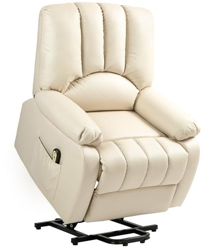 HOMCOM Fauteuil releveur électrique Fauteuil Relax inclinable en Microfibre avec Repose-Pied et télécommande - 86 x 92 x 102 cm - Beige