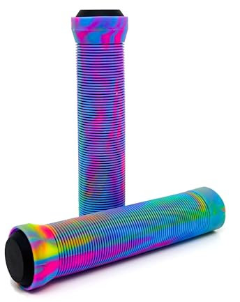 Team Dogz Fahrradlenkergriffe, rutschfeste Weichgummi Fahrradgriffe Wasserdicht für MTB BMX Fahrrad Rennrad Mountainbike Mehrfarbig Regenbogen (1 Paar) (Regenbogen)