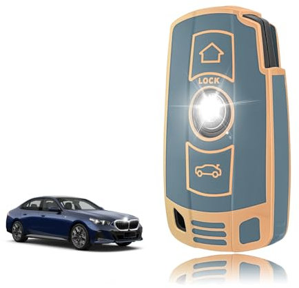 TOOMUME Schlüsselhülle TPU, Autoschlüssel Hülle Passt für BMW 1/3/5/6 Serie X1 X3 X5 X6 M3 M5 M6 Z4 E60 E70 E71 E72 E81 E87 E88 E89 E90 E91 E92, Schlüsselcover Schutz Schlüsselgehäuse