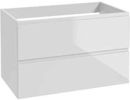Deftrans Mobile lavabo sospeso con cassetti, bianco, 80 x 50 x 46 cm, mobiletto per lavabo, mobile da bagno senza piano lavabo