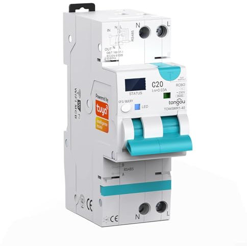 WIFI RCBO Smart Leitungsschutzschalter mit Überstrom- und Auslaufschutz für Fernbedienung und Sprachaktivierung (6-20A)