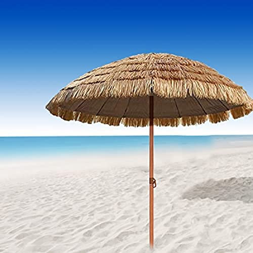 Parasol de jardin inclinable en paille de 2,8 m pour terrasse, jardin, piscine, plage, protection solaire et style couleur naturelle, idéal pour les marchés en plein air