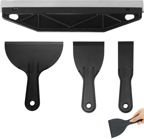 4 PCS Cutting in Tools for Painting, Paint Guard, Decorating Tools, Multi-Purpose Straight Paint Guard, Paint Trim Guard Wallpaper Scraper Paint Shield for Decorating Tools (Black)
