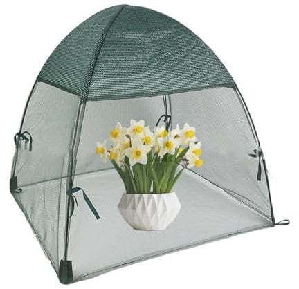 Pflanzen-Wachstumszelt, kleines Pflanzenhaus für Terrasse, Terrasse, Garten, Gartenhaus mit Netzstoff, tragbares Gewächshaus für Außenbereich, Pflanzenschutz und Wachstum