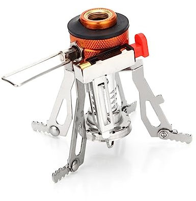 YARNOW Réchaud De Camping Portable avec Allumage Piézoélectrique Réchaud à Gaz De Camping Léger pour Randonnée Cuisinière Extérieur avec Coupe-Vent