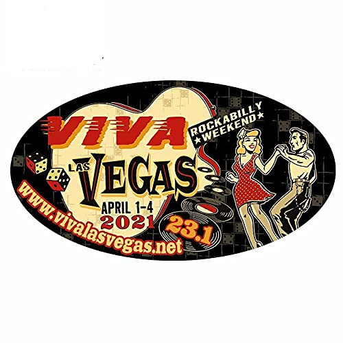 13 cm x 7,3 cm für Viva Las Vegas Rockabilly Weedkend Creative Car Sticker DIY Custom