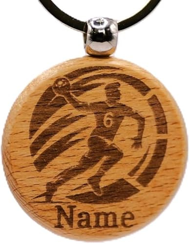 Generisch Personalisierte Holz Handball Schlüssel Anhänger - Geschenkideen für Handballer, Geburtstagsgeschenk für Handballerin Spieler, Handball Vereins Geschenk, geschenkidee Handball Liebhaber