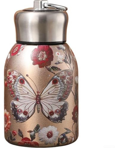 FACULX Bouteille d'eau isotherme en acier inoxydable - 300 ml - Bouteille isotherme portable pour boissons chaudes et froides - Pour camping, randonnée, voyage, bureau (D)