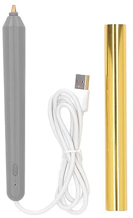 USB Hot Foil Stift, Wärmestempelwerkzeug für DIY-Kunsthandwerk auf Papier/Holz/Plastik, ABS für Zeichnen und Schreiben, Ideale Überraschung für Feiertage (Gold)