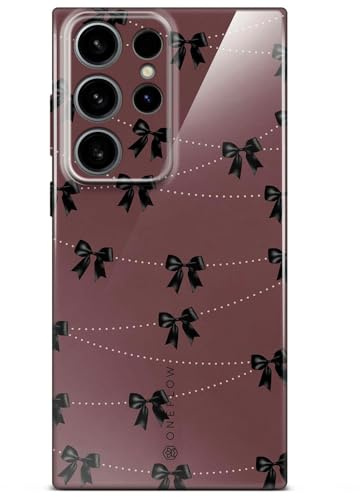 ONEFLOW für Samsung Galaxy S24 Ultra Hülle mit Design Muster, Designer Case Handy Schutzhülle mit Kameraschutz, Hardcase Bedruckt dünne Handyhülle, Splash Cover, Rot Schwarz Schleifen