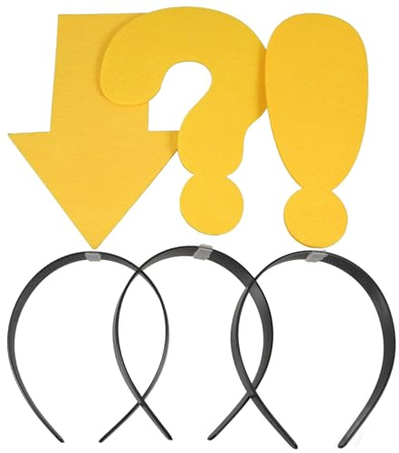 CIYODO 3 Stück Pfeil und Fragezeichen Haarreifen Bunte Kostüm Stirnbänder für Party Geburtstags und Halloween Kopfschmuck