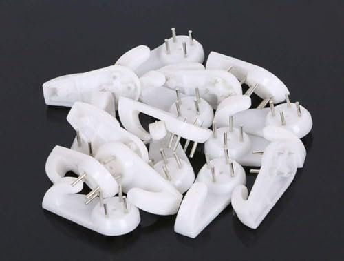 AKOAK 20 Pieces 2 Bearing Up to 25lbs Invisibility Plastic Hardwall Hanger Hooks for Hardware,Fasteners & Hooks Wall Mount Non-mark Hooks Picture Photo Frame Hangers