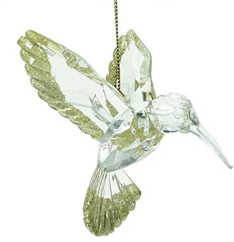 Hummingbird Christmas Tree Decoration with Gold Glitter Finish (10cm)