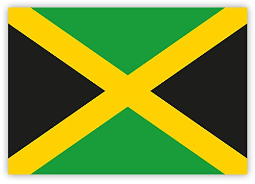 10 x Aufkleber Jamaika-Flagge, 7,4 x 5,2 cm für innen und außen