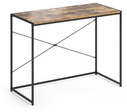 Vicco Schreibtisch Fyrk, Eiche rustikal/Schwarz, 100 x 45 cm