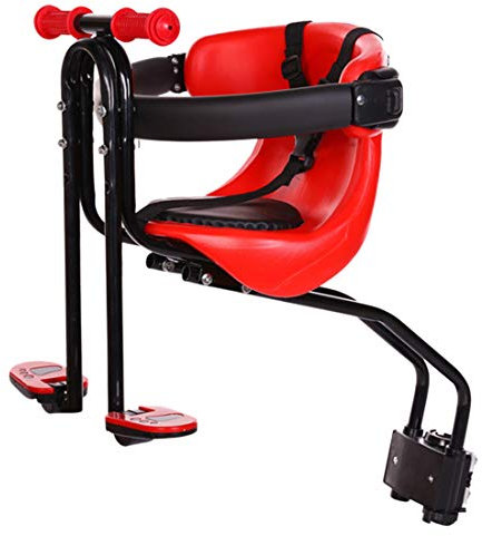 Dittzz Siège Vélo Avant Enfant - Sécurité Siège de Vélo Avant Coussin de Selle avec Poignée,Clôture et Pédale pour Bébé de 1 à 6 Ans, Portant: 50kg
