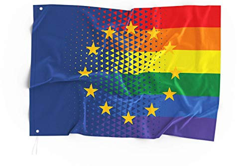 Drapeau Europe arc-en-ciel CSD et Pride