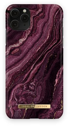 IDEA OF SWEDEN Bedruckte Handyhülle, niedliches buntes Muster schützende Abdeckung aus Hartplastik mit Mikrofaserfutter für das iPhone. Kompatibel mit iPhone 11 Pro Max und iPhone XS Max (Golden Plum)