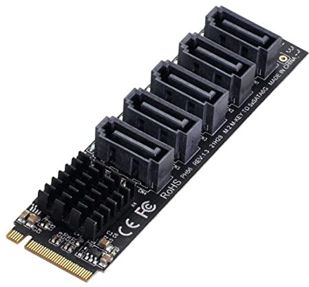 ChenYang CY M.2 NGFF NVME M-Key PCI Express a SATA 3.0 6Gbps 5 porte adattatore convertitore scheda di espansione disco rigido JMB585 2280