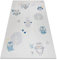 rugsx Kinderteppich Bambino Waschteppich Eulen für Kinder Anti-Rutsch - grau 120x170 cm