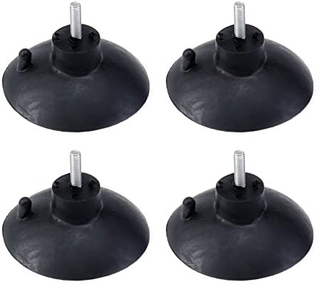 Faotup 4 ventosas para patas de vidrio, con tornillos M6, fuertes adhesivos, soporte de ventosa, color negro