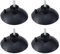 Faotup 4 ventosas para patas de vidrio, con tornillos M6, fuertes adhesivos, soporte de ventosa, color negro