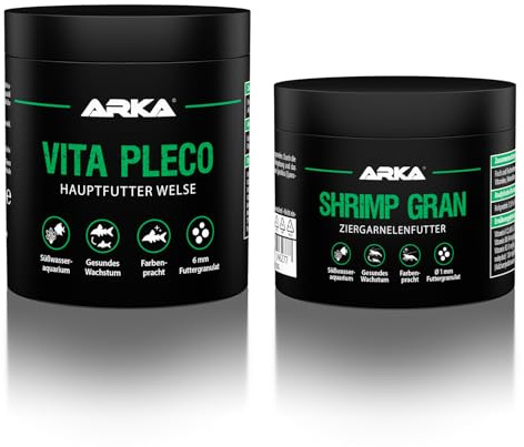 MICROBE-LIFT® - Vita Pleco | Granulat Welsfutter für Süßwasser Aquarium | fördert Farbenpracht und Wachstum vom Wels | 250ml & Shrimp Gran - Alleinfutter für Garnelen in jedem Süßwasser Aquarium