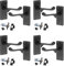 Golden Grace Premium Victorian Scroll Latch Door Handles with Latch Pack Set in Matt Black Finish, 4 Pack - 120mm x 40mm Backplate