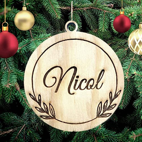 Personalisierte Namen Wunschtext Weinachtsbaum Weihnachtsbaumschmuck Weihnachtsdeko aus Holz Weihnachtsdekoration Ornament Holz Christbaumschmuck Mit Hanfseil