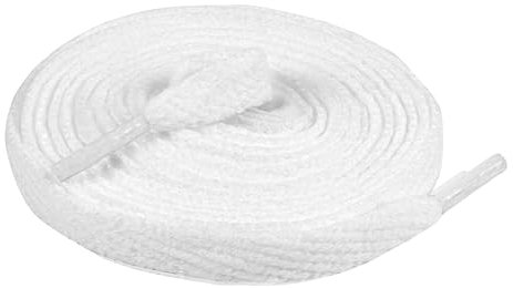 Kilter Lacci piatti larghi 8 mm per scarpe da ginnastica, stivali, scarpe alte, scarpe, calcio, rugby, palestra, corsa, moda, Bianco artico, 180 cm - 71 inch (1 Pair)