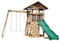 Backyard Discovery Spielturm Lightning Ridge aus Holz | XXL-Kinderspielhaus mit Doppelschaukel/Rutsche/Kletterwand/Leiter/Sandkasten/Zubehör inklusive | Stelzenhaus für den Garten