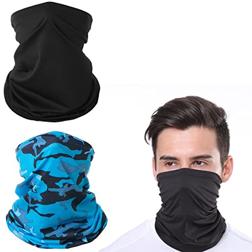 TBUQNZA 2 Stück Schlauchschal, Loop Schal Herren & Damen, Nahtlose Bandanas Multifunktionstuch Schal, Halswärmer, Winddicht, für Outdoor Skifahren Motorrad Laufen Radfahren