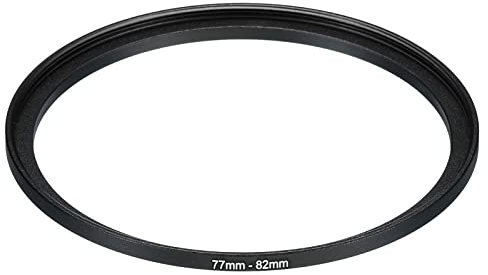 PATIKIL 77mm-82mm Metal Step Up Ring, Camera Lens Filter Adapter Ring Aluminum Filter Adapter Ring for Camera Lenses Hood, Black