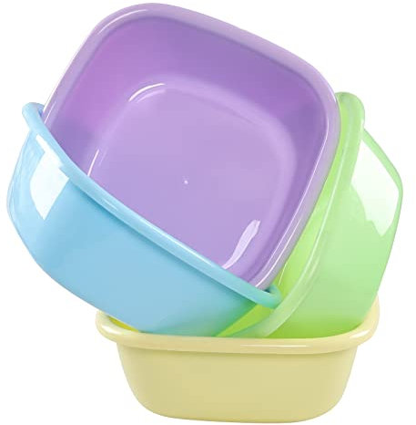 Neadas Plastic Washing Basins, Plastic Square Washing Up Bowl, 4-Pack