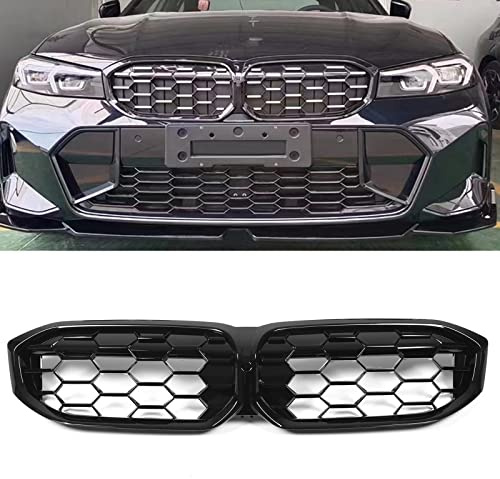 Auto Front Nieren Gitter für BMW 3er G28 G20 G21 LCI 320i 325i 330i 2023-2025 W/Kameraloch Schwarz