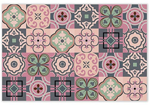 mubusi Tapis Vinyle du Sol Cuisine Salon - Différentes Tailles - (Candy Rose 40x60 cm)