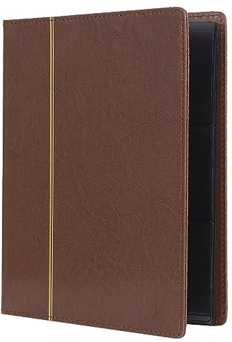 Kyrio 60 Taschen Papier Geld Album Papiergeld Sammelalbum Banknote Währung Album Papiergeld Taschenalbum Bargeld Album für Sammler Banknoten-Briefmarken-Display (Braun)