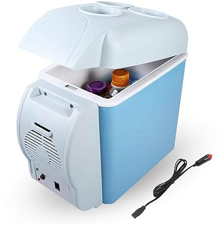 HAZARA Nevera Para Furgoneta Camper, 7.5l,Coche 12v,Bajo Ruido Congelador PequeñO, Con FuncióN De Enfriamiento Y CalefaccióN Refrigerador Para Coche, Nevera PortáTil Para Acampar