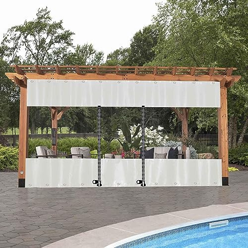 DZHTUF Pannelli Laterali Impermeabili per pergola,Tenda Trasparente per Esterno Resistenti alle intemperie,telone in Vinile,0.3mm,1.2x2.2m/2x2.5m,Tenda a Pannelli-con Cerniera,L×H-3×2.2m(118 * 87in)