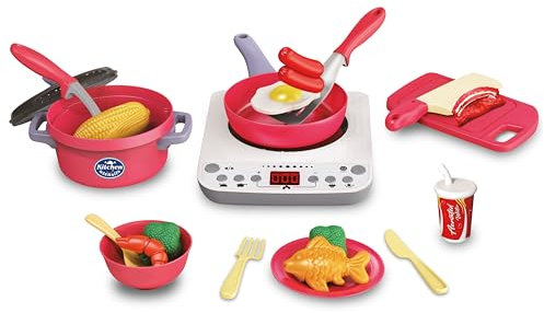 Teorema Ensemble d'accessoires de Cuisine Jouet pour Enfants avec réfrigérateur, cuisinière lumières et Sons et Accessoires